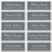 Chic Calligraphy Off-Black Guest Adresetiketten Sticker (Voorkant)