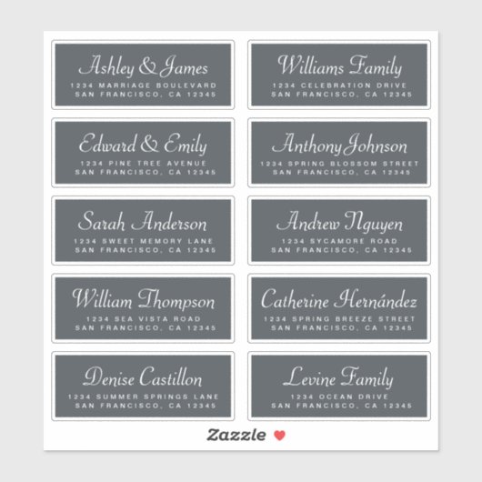 Chic Calligraphy Off-Black Guest Adresetiketten Sticker (Vel)