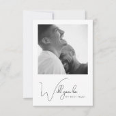 Chic Calligraphy Photo Best Man proposal Kaart (Voorkant)