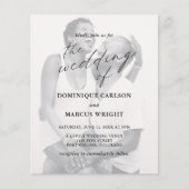Chic Calligraphy Photo Budget Wedding Invitation (Voorkant)