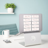 Chic Calligraphy Pink Wedding Guest Adresetiketten Sticker (Laptop op bureau)