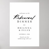 Chic Calligraphy Rehearsal Dinner Welcome Sign Poster (Voorkant)