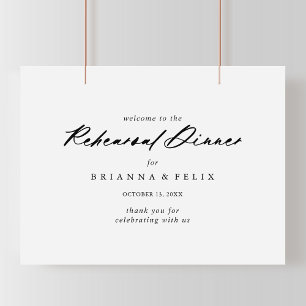Chic Calligraphy Rehearsal Dinner Welcome Sign Poster