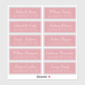 Chic Calligraphy Roos Pink Guest Adresetiketten Sticker (Vel)