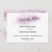 Chic Calligraphy Roze Waterverf sparen de Datum Save The Date (Voorkant / Achterkant)