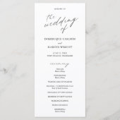 Chic Calligraphy Simple Elegant Wedding Programma (Voorkant)