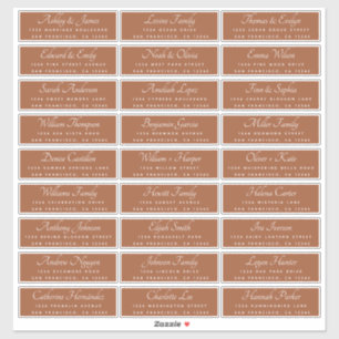 Chic Calligraphy Terracotta Guest Adresetiketten Sticker
