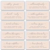 Chic Calligraphy Wedding Guest Adresetiketten Sticker (Voorkant)