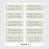Chic Calligraphy Wedding Guest Adresetiketten Sticker (Vel)