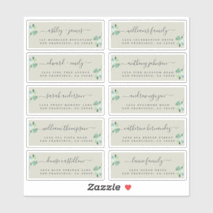 Chic Calligraphy Wedding Guest Adresetiketten Sticker