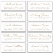 Chic Calligraphy Wedding Guest Adresetiketten Sticker (Voorkant)