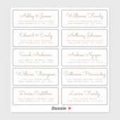Chic Calligraphy Wedding Guest Adresetiketten Sticker (Vel)