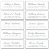 Chic Calligraphy Wedding Guest Adresetiketten Sticker (Voorkant)