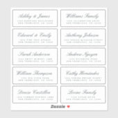 Chic Calligraphy Wedding Guest Adresetiketten Sticker (Vel)