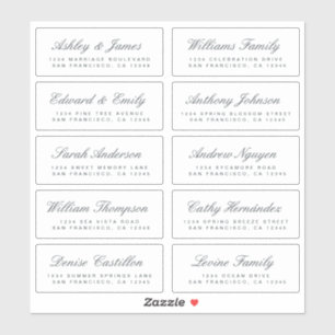 Chic Calligraphy Wedding Guest Adresetiketten Sticker