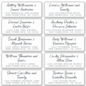 Chic Calligraphy Wedding Guest Adresetiketten Sticker (Voorkant)
