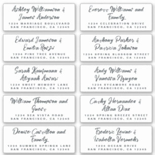 Chic Calligraphy Wedding Guest Adresetiketten Sticker