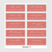 Chic Calligraphy Wedding Guest Adresetiketten Sticker (Vel)