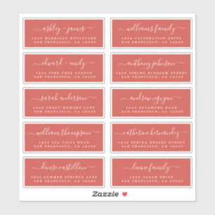 Chic Calligraphy Wedding Guest Adresetiketten Sticker