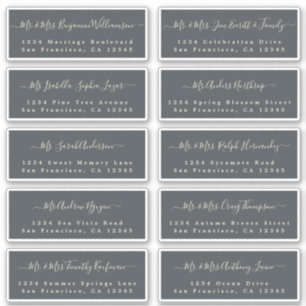 Chic Calligraphy Wedding Guest Adresetiketten Sticker