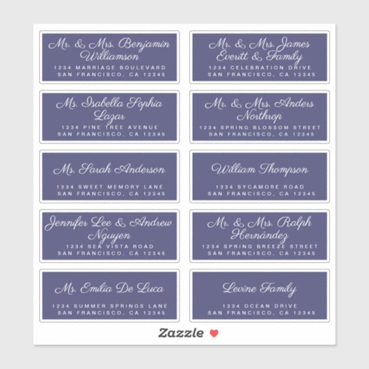 Chic Calligraphy Wedding Guest Adresetiketten Sticker (Vel)