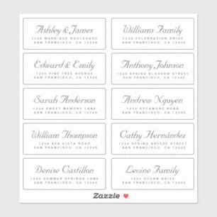Chic Calligraphy Wedding Guest Adresetiketten Sticker