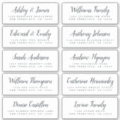 Chic Calligraphy Wedding Guest Adresetiketten Sticker (Voorkant)