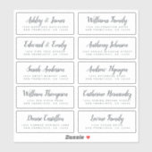 Chic Calligraphy Wedding Guest Adresetiketten Sticker (Vel)