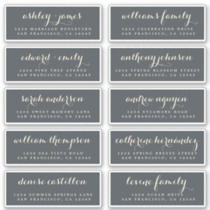 Chic Calligraphy Wedding Guest Adresetiketten Sticker