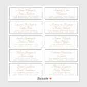 Chic Calligraphy Wedding Guest Adresetiketten Sticker (Vel)