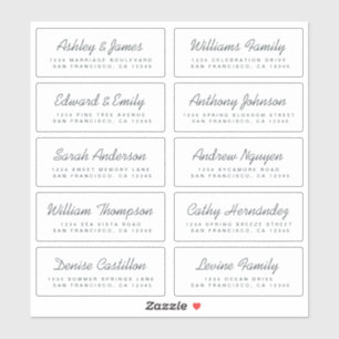 Chic Calligraphy Wedding Guest Adresetiketten Sticker