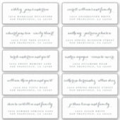 Chic Calligraphy Wedding Guest Adresetiketten Sticker (Voorkant)