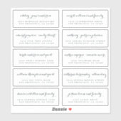 Chic Calligraphy Wedding Guest Adresetiketten Sticker (Vel)