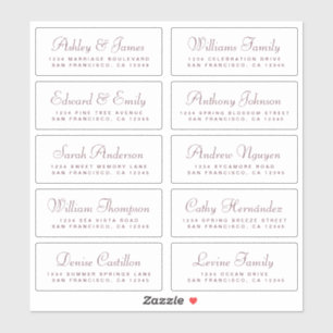 Chic Calligraphy Wedding Guest Adresetiketten Sticker