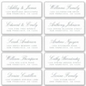 Chic Calligraphy Wedding Guest Adresetiketten Sticker (Voorkant)