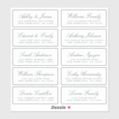 Chic Calligraphy Wedding Guest Adresetiketten Sticker (Vel)