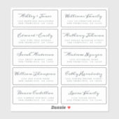 Chic Calligraphy Wedding Guest Adresetiketten Sticker (Vel)