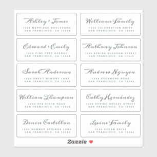 Chic Calligraphy Wedding Guest Adresetiketten Sticker