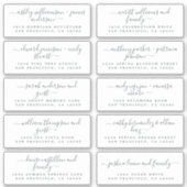 Chic Calligraphy Wedding Guest Adresetiketten Sticker (Voorkant)