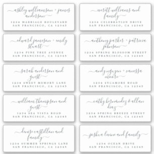 Chic Calligraphy Wedding Guest Adresetiketten Sticker