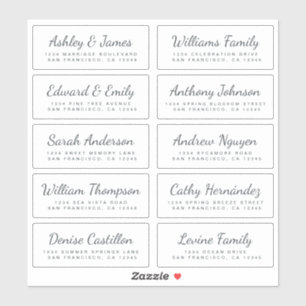 Chic Calligraphy Wedding Guest Adresetiketten Sticker