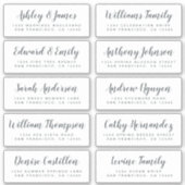 Chic Calligraphy Wedding Guest Adresetiketten Sticker (Voorkant)