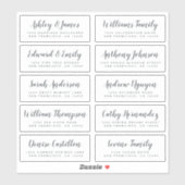 Chic Calligraphy Wedding Guest Adresetiketten Sticker (Vel)