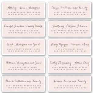 Chic Calligraphy Wedding Guest Adresetiketten Sticker