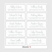 Chic Calligraphy Wedding Guest Adresetiketten Sticker (Vel)
