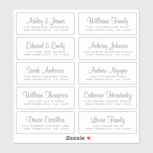 Chic Calligraphy Wedding Guest Adresetiketten Sticker