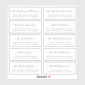 Chic Calligraphy Wedding Guest Adresetiketten Sticker (Vel)