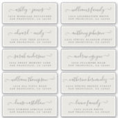 Chic Calligraphy Wedding Guest Adresetiketten Sticker (Voorkant)