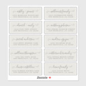Chic Calligraphy Wedding Guest Adresetiketten Sticker (Vel)
