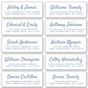 Chic Calligraphy Wedding Guest Adresetiketten Sticker